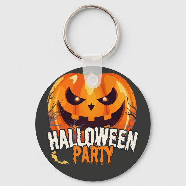 Halloween Party – Jack-o’-Lantern Design Keychain (Front)