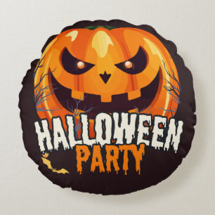 Halloween Party – Jack-o’-Lantern Design Round Pillow
