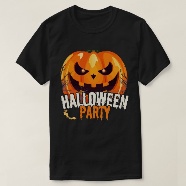 Halloween Party – Jack-o’-Lantern Design T-Shirt (Design Front)