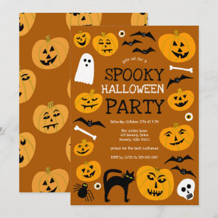 HALLOWEEN PARTY Jack-o-lanterns Cute Custom Invitation
