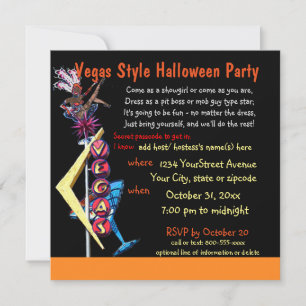 Halloween Party Las Vegas Costume Theme Invitation