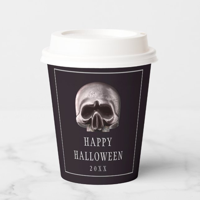 Halloween Party Metal Skull Paper Cups (Front)