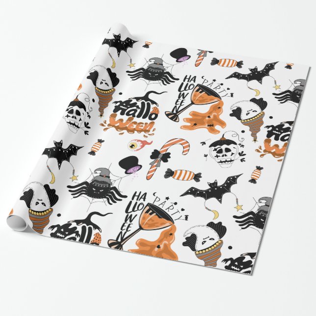 Halloween party monsters  wrapping paper (Unrolled)