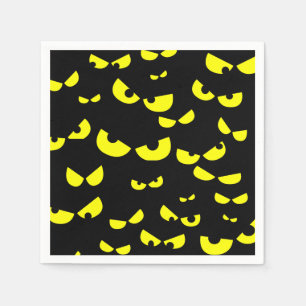 Halloween party napkins with scary monster eyes
