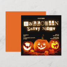 Halloween Party Night Invitation Card