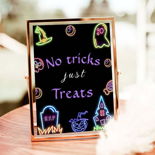Halloween Party No Trick Just Treats Sign (Creator Uploaded)