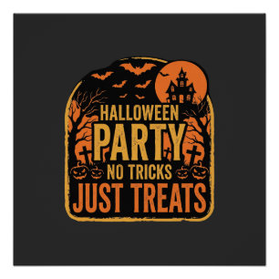 Halloween Party No Tricks Just Treats Design_1 Poster