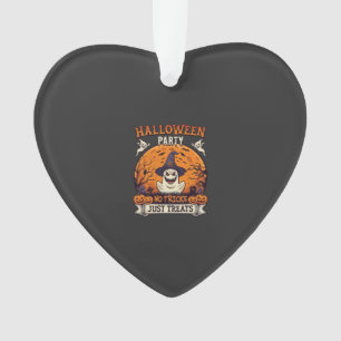 Halloween Party No Tricks Just Treats Ghost Moon P Ornament