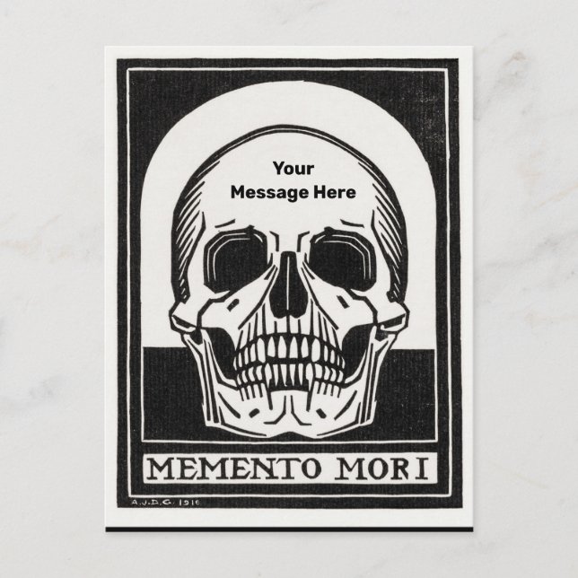 Halloween Party Personalized Skeleton Birthday Postcard (Front)