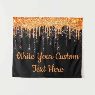 Halloween Party Photo Booth Backdrop Orange Black Tapestry