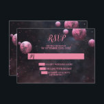 Halloween Party Pink Tree Red Moon Dark Night RSVP Card<br><div class="desc">Halloween Party Pink Tree Red Moon Dark Night RSVP Card. Unique,  beautiful,  stylish design. Easy to be personalized. Font style,  size and colours can be changed. Matching items are available.</div>