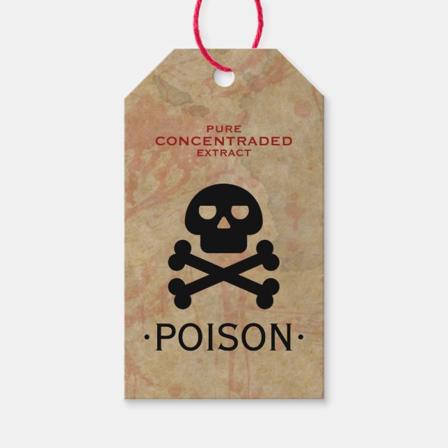 Halloween Party Poison  Gift Tags (Front)