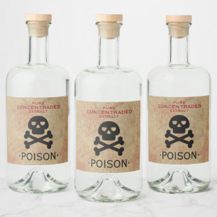 Halloween Party Poison  Liquor Bottle Label