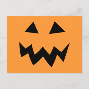 Halloween party postcards   pumpkin head face