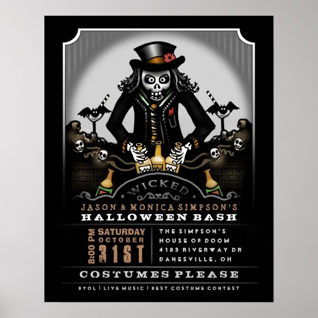 Halloween Party Poster 16 x 20 Ghoulish Bash (Front)