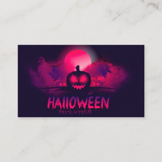 Halloween party  poster business card (Front)