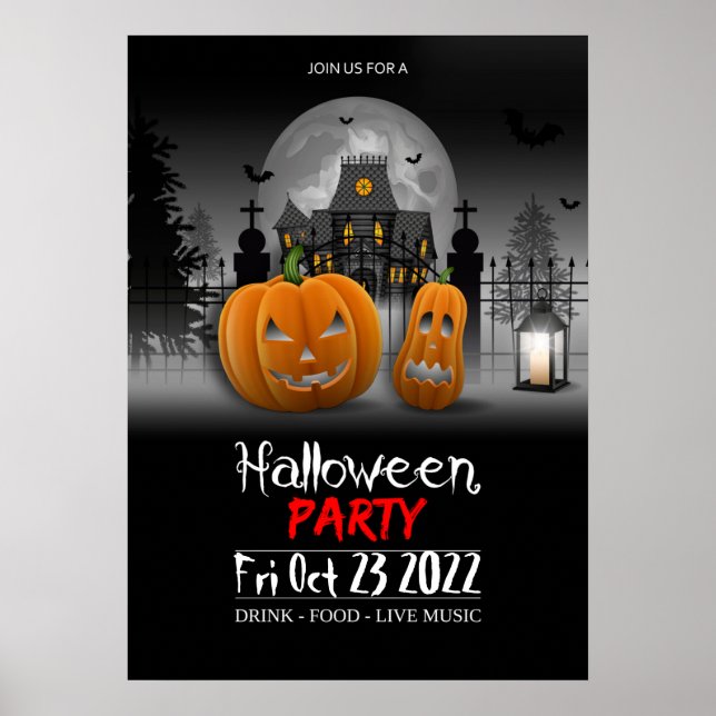 Halloween Party Poster Invitation  (Front)