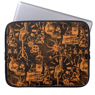 Halloween party Poster, Vintage holiday illustrati Laptop Sleeve