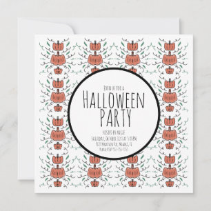 Halloween Party Pumpkin Doodles Invitation