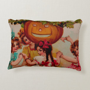 Halloween Party Pumpkin vintage Accent Pillow