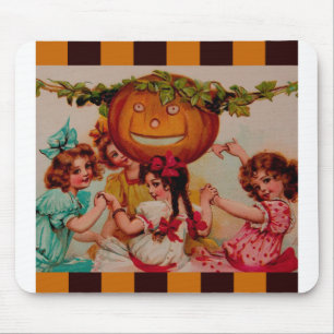 Halloween  Party Pumpkin Vintage Art Mouse Pad
