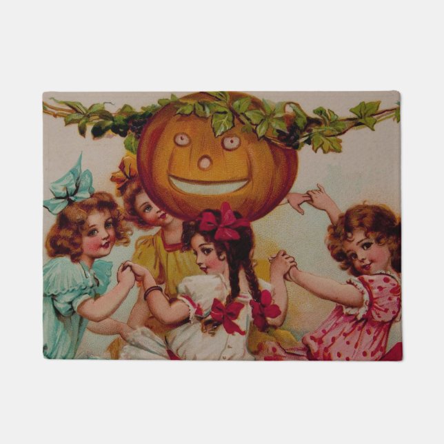Halloween Party Pumpkin vintage Doormat (Front)