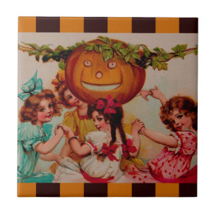 Halloween Party Pumpkin vintage Tile
