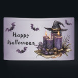 Halloween Party Purple Candles Bats Spooky Scary Banner<br><div class="desc">Halloween Party Purple Candles Bats Spooky Scary Banner. Unique,  beautiful,  stylish design. Easy to be personalized. Font style,  size and colours can be changed. Matching items are available.</div>