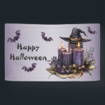Halloween Party Purple Candles Bats Spooky Scary Banner<br><div class="desc">Halloween Party Purple Candles Bats Spooky Scary Banner. Unique,  beautiful,  stylish design. Easy to be personalized. Font style,  size and colours can be changed. Matching items are available.</div>