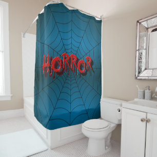 Halloween Party Red Horror Spider Web Blue Scary