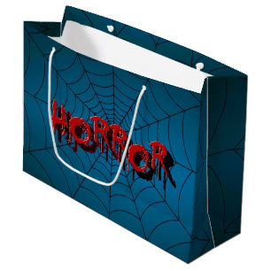 Halloween Party Red Horror Spider Web Blue Scary Large Gift Bag