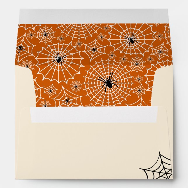 Halloween Party Retro Fall Spiders Pumpkin Ghost Envelope (Back (Bottom))