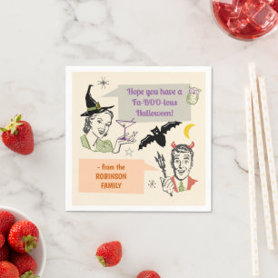 Halloween Party Retro Humour Faboolous Personalize Napkin