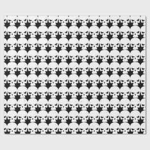 Halloween Party Scary Creepy White Skull Wrapping Paper