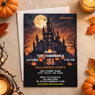 Halloween Party Scary Pumpkin Costume Kids Adults  Invitation