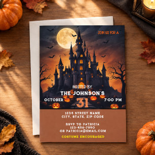 Halloween Party Scary Pumpkin Costume Kids Adults Invitation