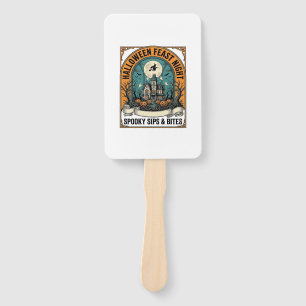 Halloween Party Shirt Spooky Feast Haunted House_1 Hand Fan