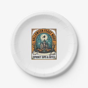 Halloween Party Shirt Spooky Feast Haunted House_1 Paper Plate