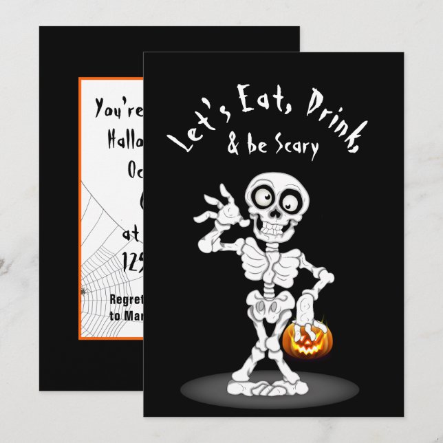Halloween Party Skeleton Invitation (Front/Back)