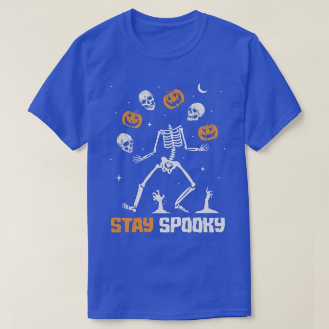Halloween party Skeleton stay spooky pumpkin for w T-Shirt (Design Front)
