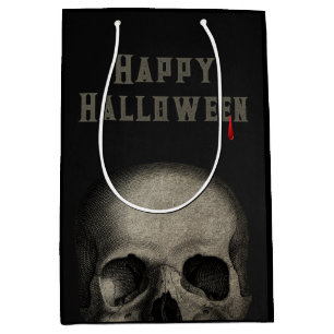 Halloween Party Spooky Skull  Medium Gift Bag