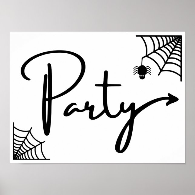 Halloween Party this way flèche droite Poster (Devant)