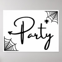 Halloween Party this way flèche gauche Poster