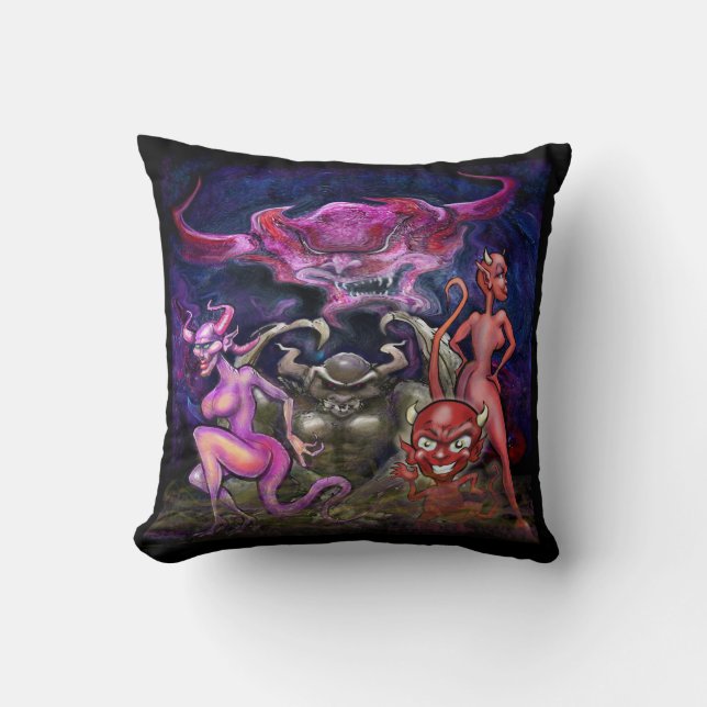 Halloween Party Throw Pillow (Front)