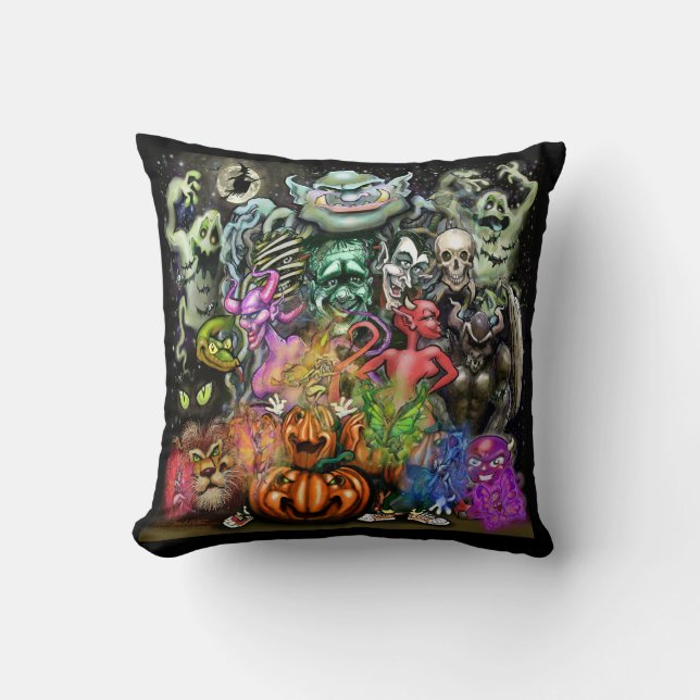 Halloween Party Throw Pillow (Front)
