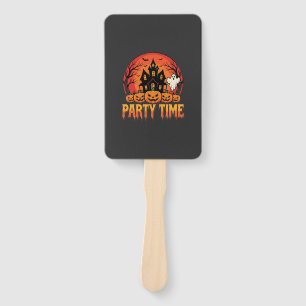 Halloween Party Time Ghost Pumpkin Design_1 Hand Fan