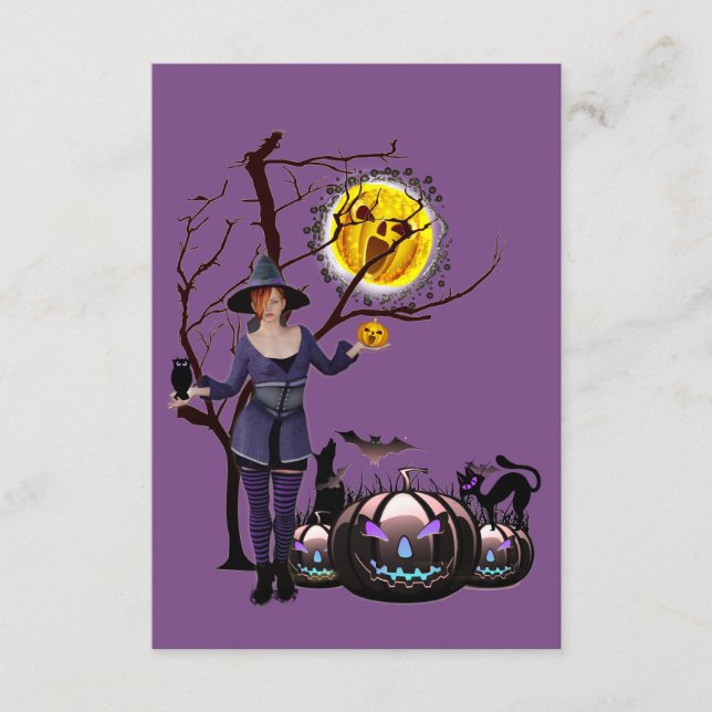 Halloween Party Time in Purple Enclosure Card (Front)