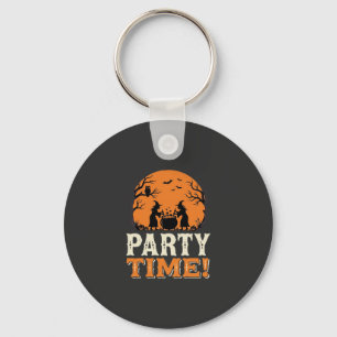 Halloween Party Time Witch Cauldron Design_1 Keychain