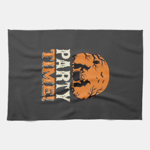 Halloween Party Time Witch Cauldron Design_1 Kitchen Towel