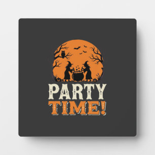Halloween Party Time Witch Cauldron Design_1 Plaque